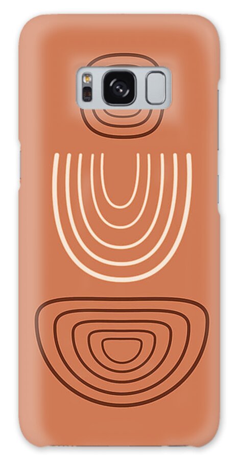 Terracotta Galaxy Case featuring the mixed media Terracotta Abstract 07 - Modern, Contemporary Art - Abstract Organic Shapes - Earthy Brown by Studio Grafiikka