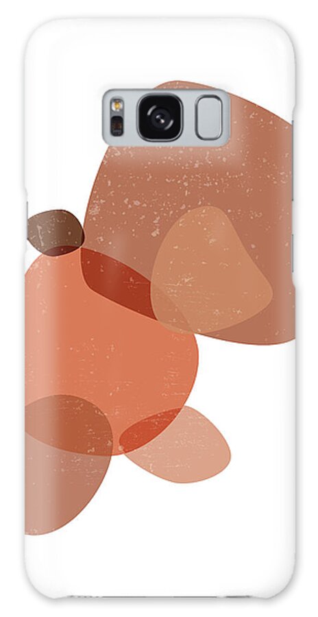 Terracotta Galaxy Case featuring the mixed media Terracotta Abstract 21 - Modern, Contemporary Art - Abstract Organic Shapes - Brown, Burnt Orange by Studio Grafiikka