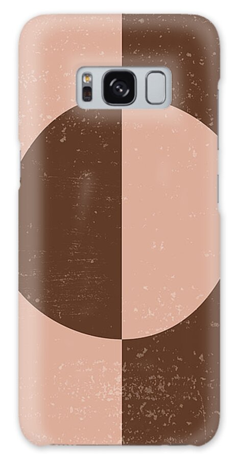 Terracotta Galaxy Case featuring the mixed media Terracotta Abstract 56 - Modern, Contemporary Art - Abstract Organic Shape - Half Circles - Yin Yang by Studio Grafiikka
