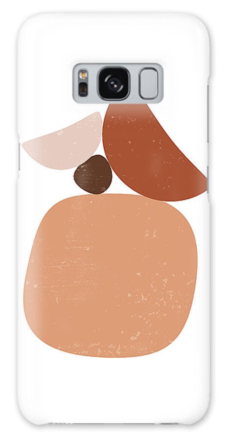 Terracotta Galaxy Case featuring the mixed media Terracotta Abstract 64 - Modern, Contemporary Art - Abstract Organic Shapes - Minimal - Brown by Studio Grafiikka