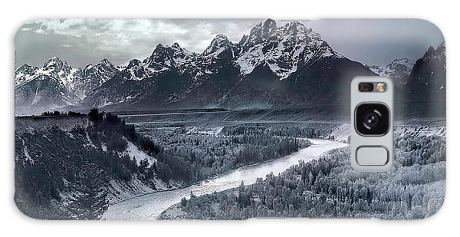 Tetons And The Snake River Galaxy S8 Case featuring the digital art Tetons And The Snake River by Ansel Adams