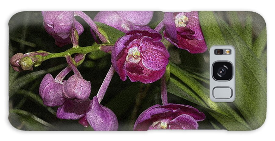 Orchid Galaxy S8 Case featuring the photograph Textured Orchid Flowers by Mingming Jiang