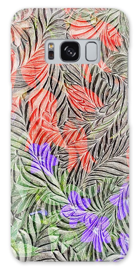 Abstract Galaxy Case featuring the photograph Textured Paper and Flower Abstract by Jerry Abbott