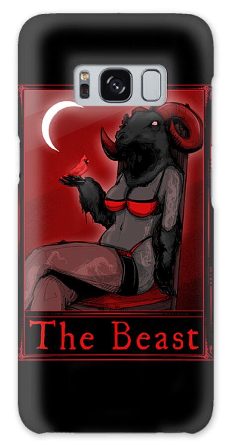 Beast Galaxy Case featuring the drawing The Beast Tarot by Ludwig Van Bacon