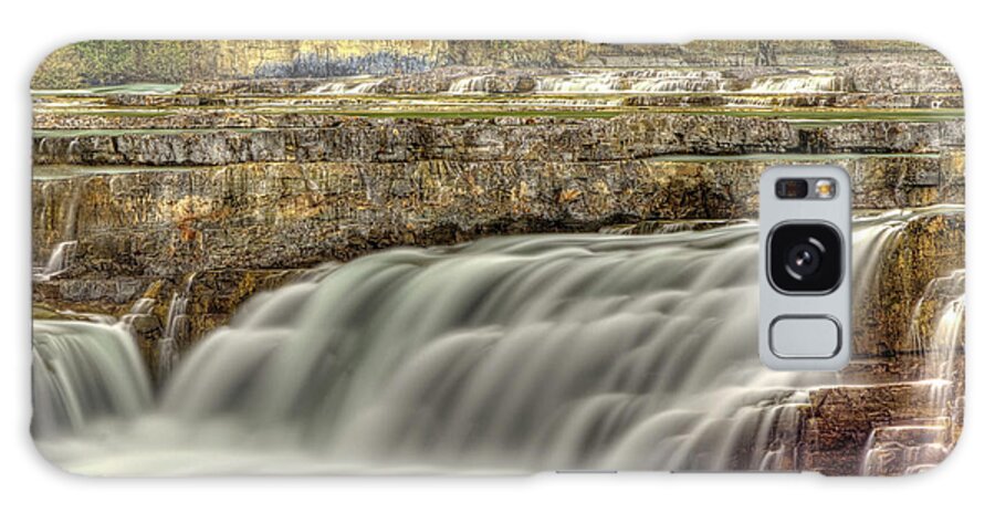 Kootenai Falls In All Its Mighty Beauty Galaxy Case featuring the photograph The beautiful flow by Carolyn Hall