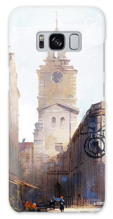 Cafe Galaxy Case featuring the digital art The Bell Tower by Kristina Vardazaryan
