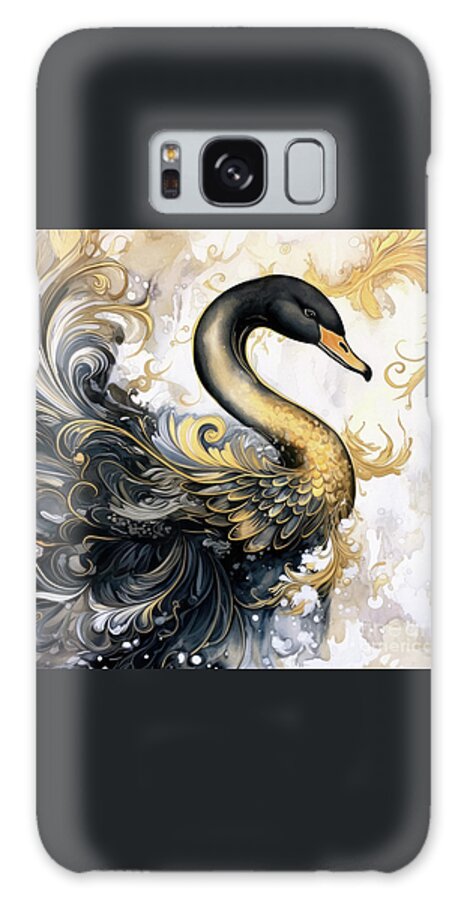 Swan Galaxy Case featuring the painting The Black Swan by Tina LeCour