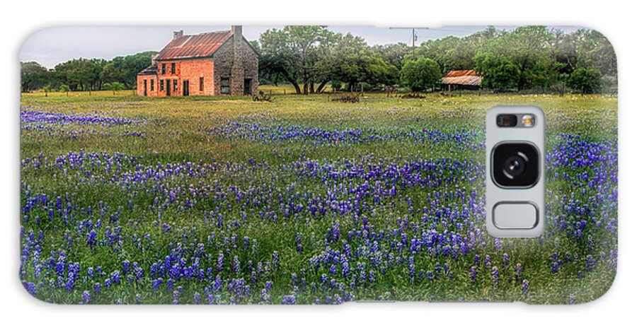 Texas Galaxy Case featuring the photograph Texas Print-The Bluebonnet House of Texas by Harriet Feagin