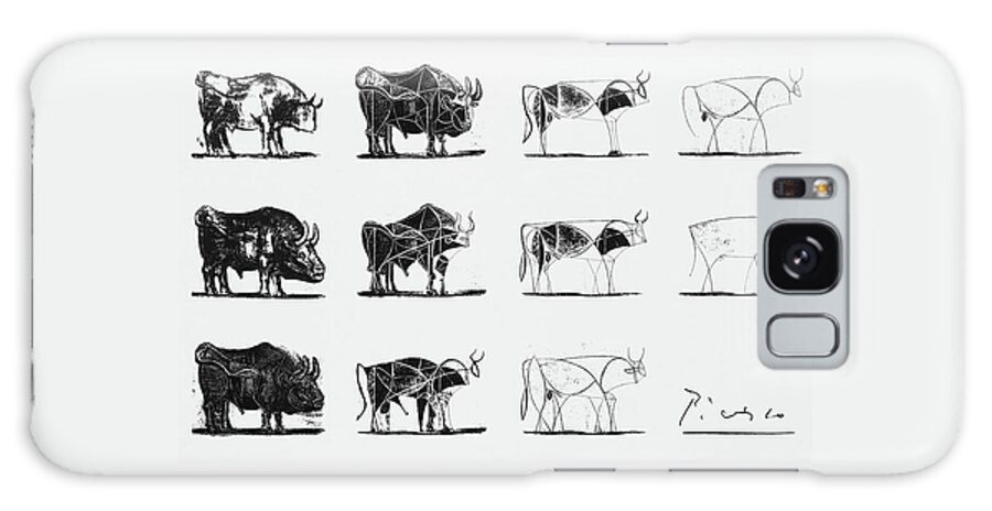 Bull Galaxy Case featuring the drawing The Bull series by Pablo Picasso