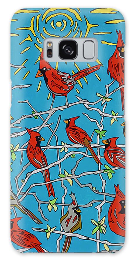 Cardinals Galaxy Case featuring the painting The Cardinal Lounge by Mike Stanko