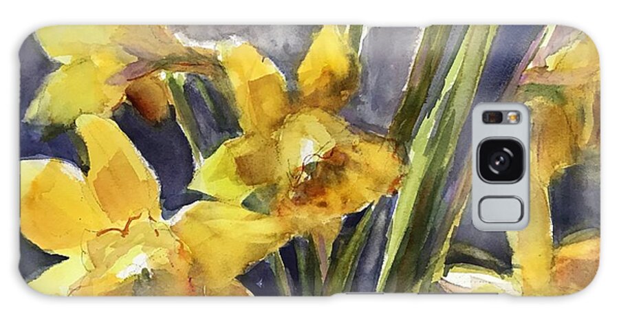 Flower Galaxy Case featuring the painting The Daffodils Bloomed II by Judith Levins