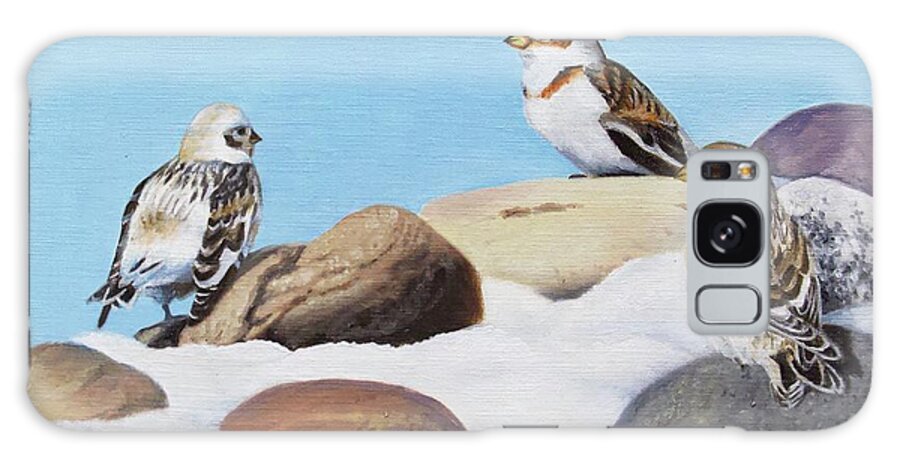 Snow Buntings Galaxy Case featuring the painting The Debate by Tammy Taylor