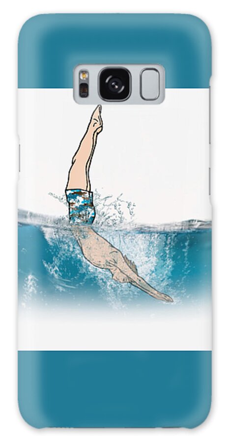 Swimming Galaxy Case featuring the digital art The Dive by Kelly Mills