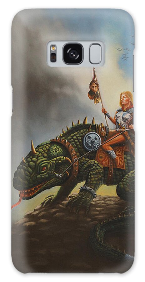 Dragon. Female Warrior Galaxy Case featuring the painting The Dragon Rider by Ken Kvamme