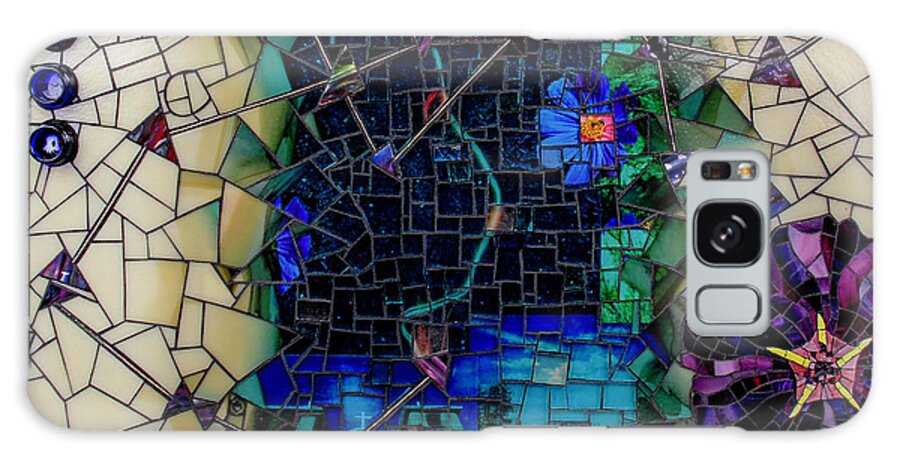 Mosaic Galaxy Case featuring the glass art The Earthships have Landed by Cherie Bosela