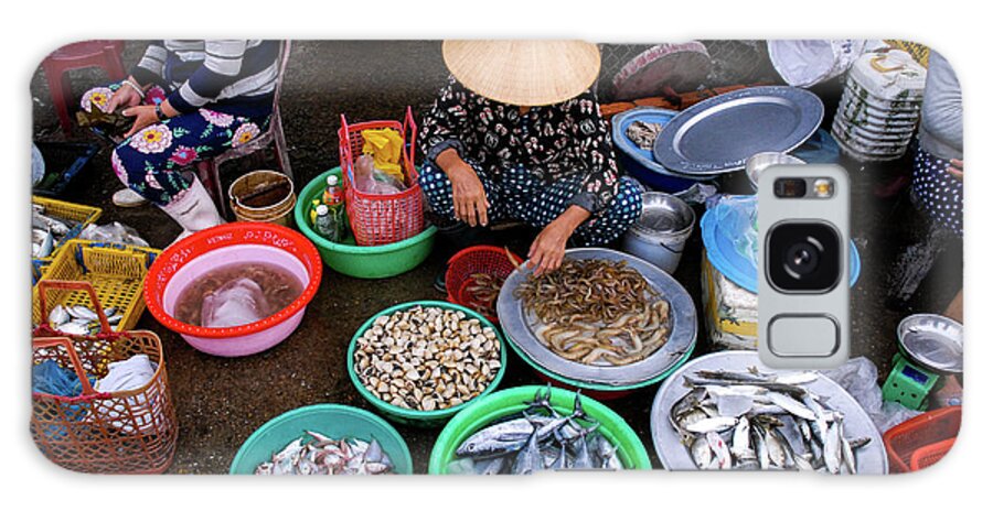 Market Galaxy Case featuring the photograph Catch Of The Day - Street Market Vendor, Vietnam by Earth And Spirit