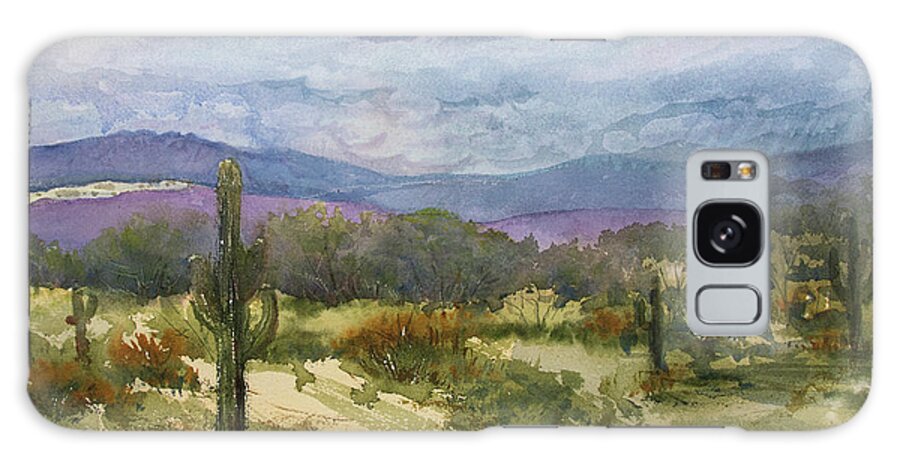 Desert Galaxy Case featuring the painting The Four Peaks Wildness by Cheryl Prather