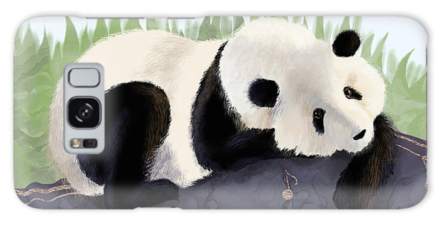 Musical Panda Galaxy Case featuring the digital art The Giant Panda Humming a Song by Andreea Dumez