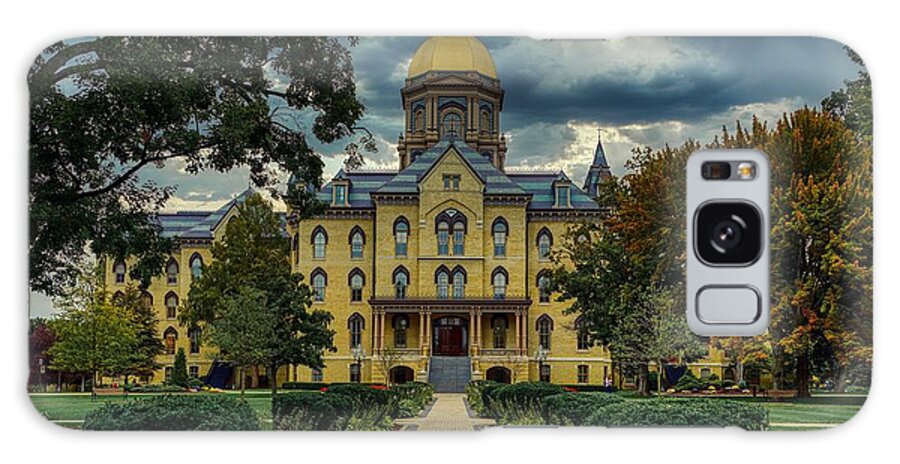 University Of Notre Dame Galaxy Case featuring the photograph The Golden Dome At Sunset by Mountain Dreams