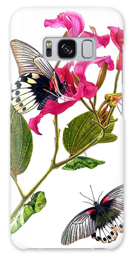 Papilio Memnon Galaxy Case featuring the painting The Great Mormon Butterfly by Espero Art