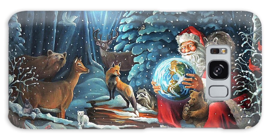 Santa Galaxy Case featuring the painting The Greatest Gift by Nancy Griswold