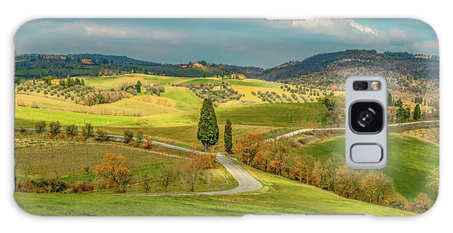 Tuscany Galaxy Case featuring the photograph The Hills Are Alive In Tuscany by Marcy Wielfaert