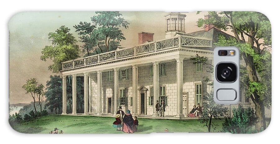 Places Galaxy Case featuring the painting The home of Washington, Mount Vernon, Va by Currier and Ives