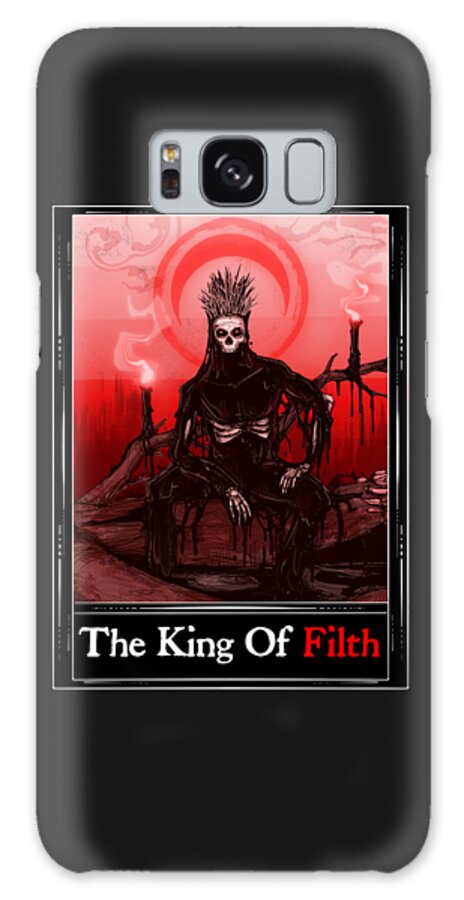 Tarot Galaxy Case featuring the drawing The King Of Filth Tarot by Ludwig Van Bacon