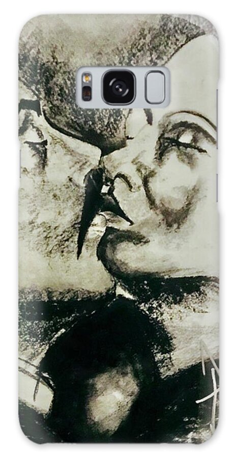  Galaxy Case featuring the drawing The Kiss by Angie ONeal