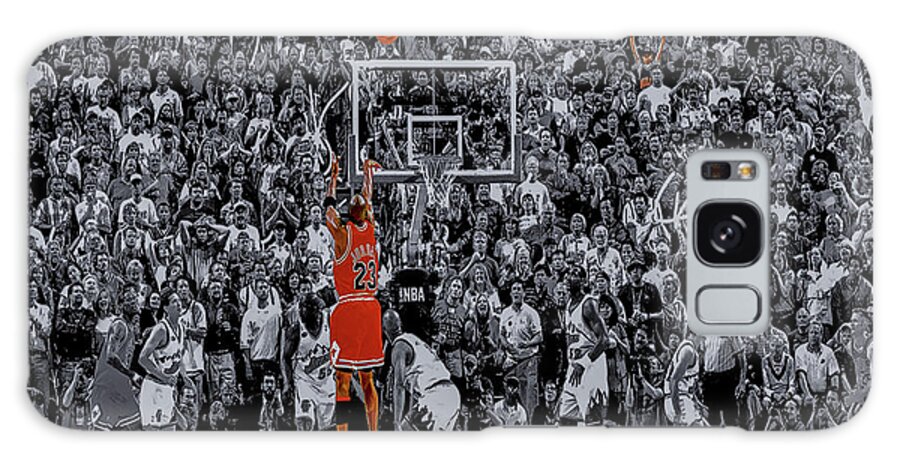 Michael Jordan Galaxy Case featuring the photograph The Last Shot 23e by Brian Reaves