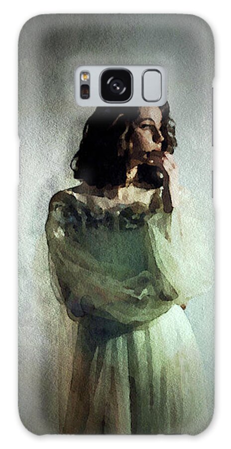 Moody Female Portrait Galaxy Case featuring the painting The Longest Night by Susan Maxwell Schmidt