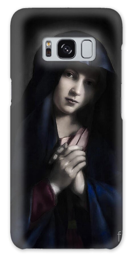 The Madonna At Prayer Galaxy Case featuring the photograph The Madonna At Prayer by Giovanni Battista Salvi da Sassoferrato by Carlos Diaz