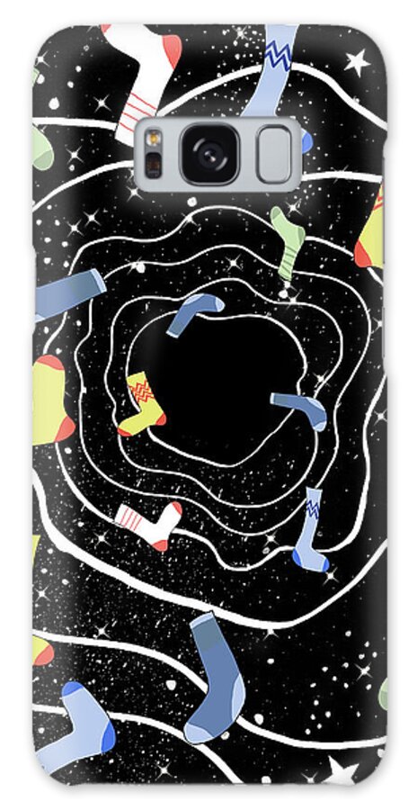 Socks Galaxy Case featuring the mixed media The Missing Sock Wormhole by Andrew Hitchen