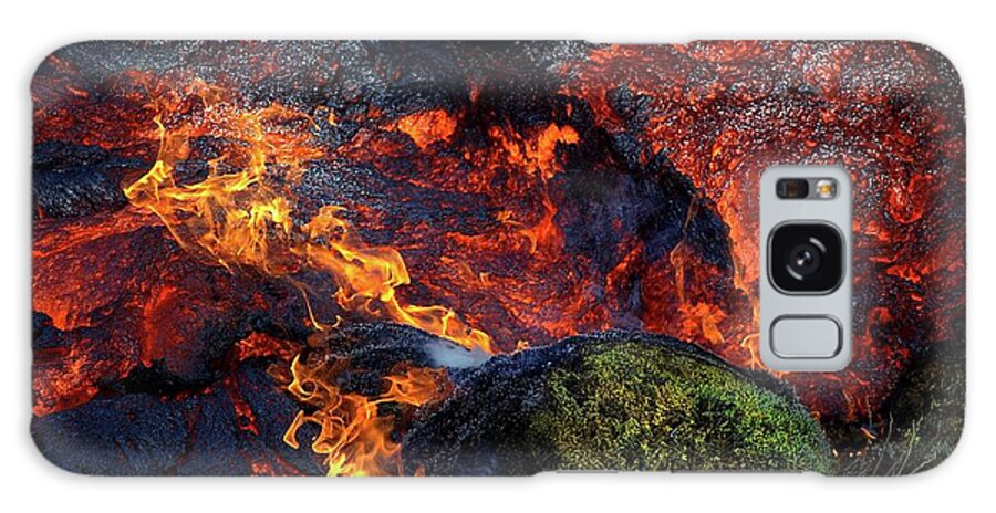 Volcano Galaxy Case featuring the photograph The moss and the flame by Christopher Mathews