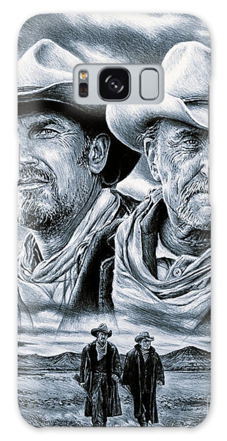 Open Range Galaxy Case featuring the drawing The Open Range grey edit by Andrew Read