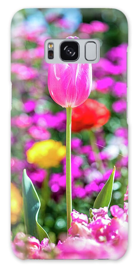 Pink Tulip Flowers Galaxy Case featuring the photograph The Power Of One by Az Jackson