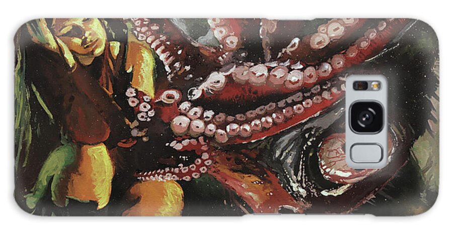 Cthulhu Galaxy Case featuring the painting The Return of the Ancient by Sv Bell