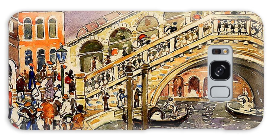 The Rialto Bridge Galaxy Case featuring the painting The Rialto Bridge, Venice by Maurice Prendergast