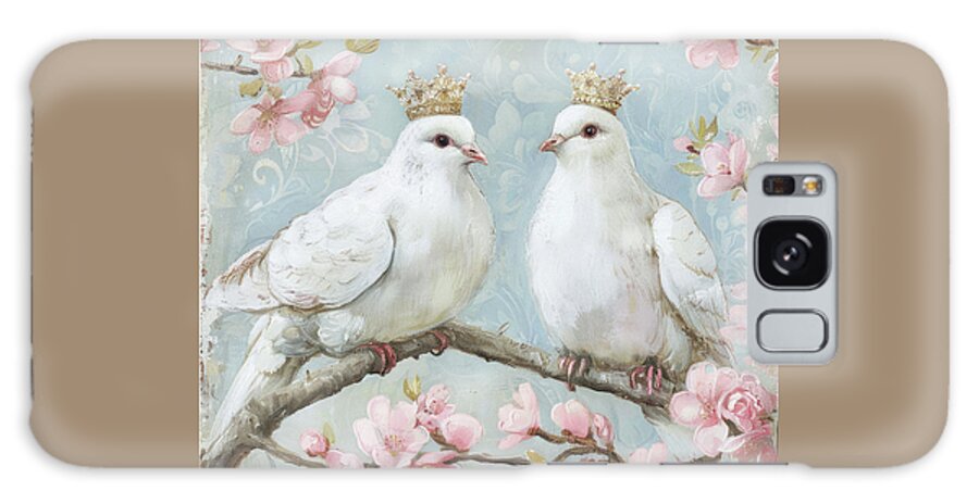 White Doves Galaxy Case featuring the painting The Royal Doves by Tina LeCour