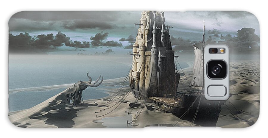 Sandcastle View Horizon Cold Sand Castle Building Us Religious Medieval Castles Galaxy Case featuring the digital art The Sand Castle by George Grie