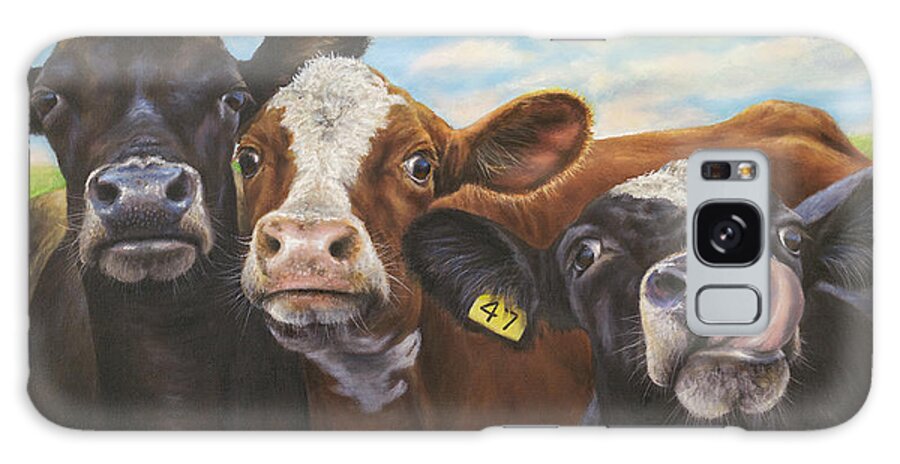 Cow Galaxy Case featuring the painting The Sisterhood by Kim Lockman