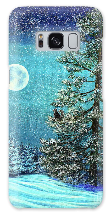 Snow Galaxy Case featuring the painting Snow Moon by Sarah Irland