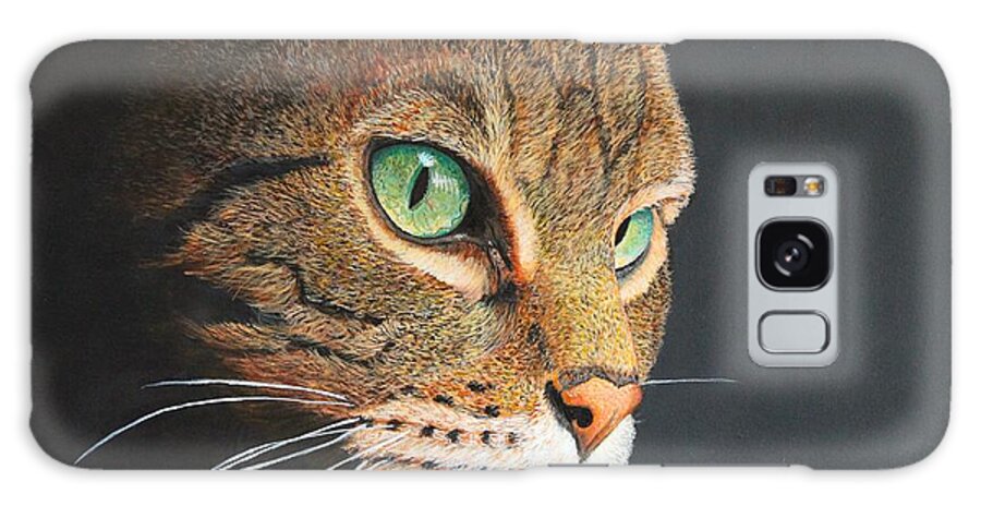 Cat Galaxy Case featuring the painting The Tabby Cat by Bob Williams