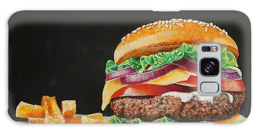 Hamburger Galaxy Case featuring the painting The Works by Bob Williams