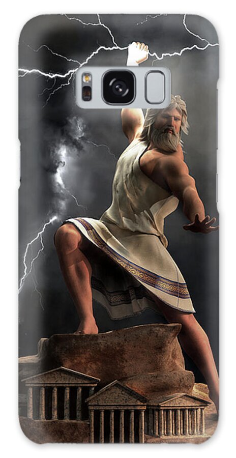 Zeus Galaxy Case featuring the digital art The Wrath of Zeus by Daniel Eskridge