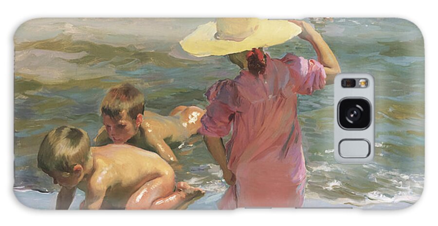 Young Galaxy Case featuring the painting The Young Amphibians by Joaquin Sorolla