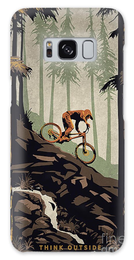 Mountain Bike Galaxy Case featuring the painting Think Outside No Box Required by Sassan Filsoof