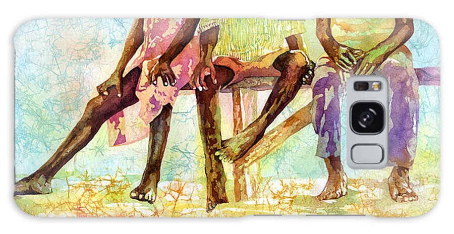 Chilren Galaxy Case featuring the painting Three Children of Ghana by Hailey E Herrera