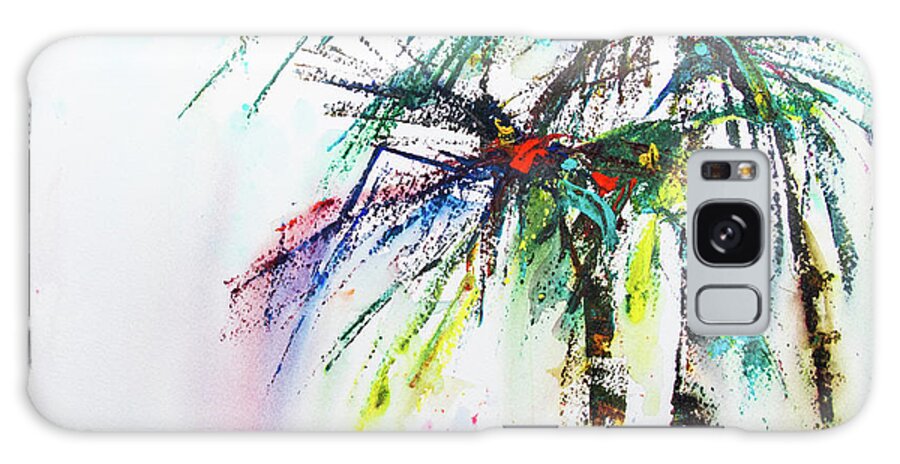 Beach Galaxy Case featuring the painting Three Palms by Cheryl Prather
