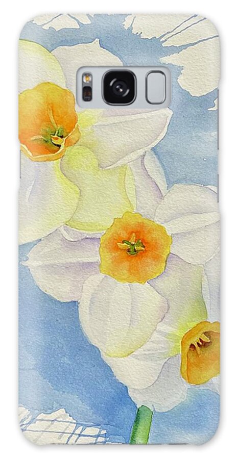 Daffodil Galaxy Case featuring the painting Three's Company by Beth Fontenot